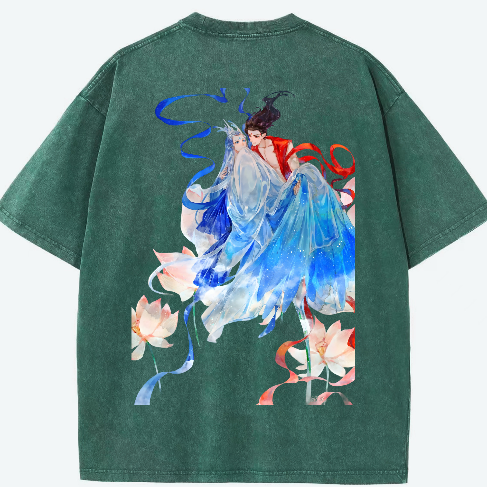（画像用） Ne Zha 2 ナタ 魔童の大暴れ 綿100% ヴィンテージ風 半袖Tシャツ（背面プリント）